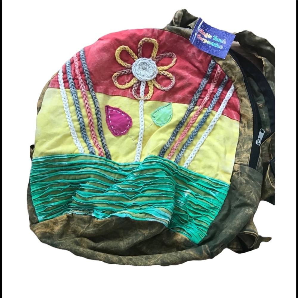 Flower Backpack with flower design.   15.  CL/WH